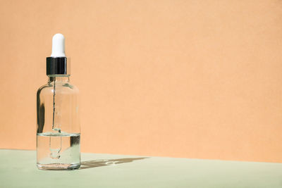 Close-up of bottles on table