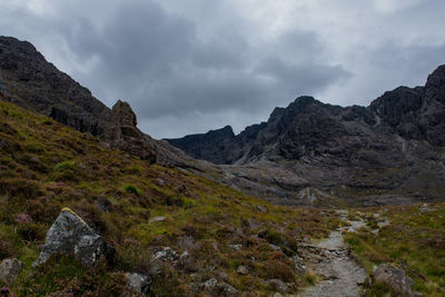 Scenic view of mountains against sky