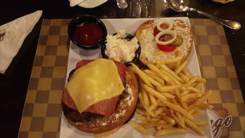 Close-up of food on table in restaurant