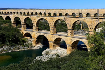 Arch bridge over river