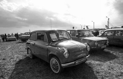 Cars parked on road