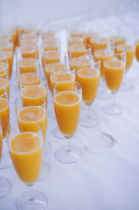 Close-up of juice in glass on table