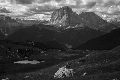 Scenic view of mountains against sky in dolomites 