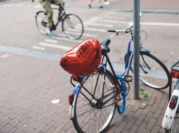 Bicycle parked on footpath