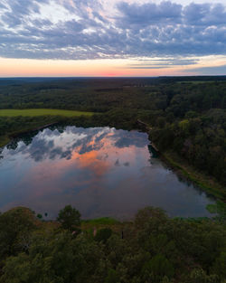 Scenic view of landscape against sky during sunset