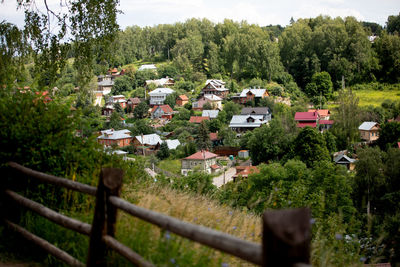 Houses in forest