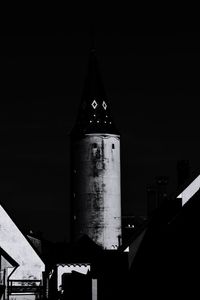 Low angle view of building against sky at night