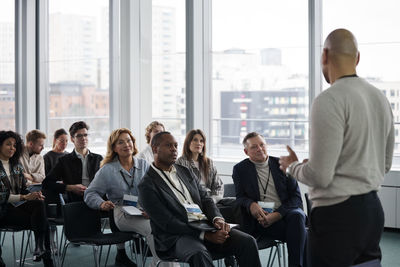 Man having presentation during business meeting