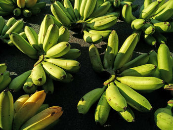 High angle view of bananas at market