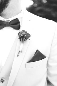 Close-up of mand formal wear for wedding