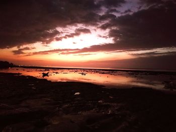 Scenic view of sea during sunset