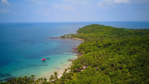 High angle view of sea against sky