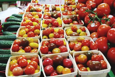 Fresh fruits for sale at market stall