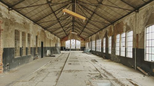 Empty corridor in abandoned building