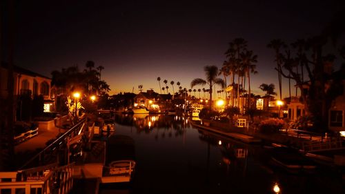 View of illuminated street light at night