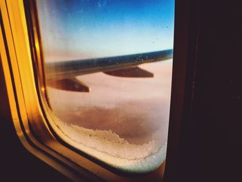 Close-up of airplane window