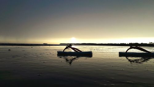 Scenic view of sea at sunset
