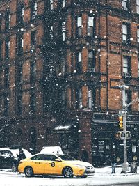 View of city street during winter