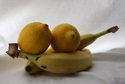 Close-up of fruits against white background