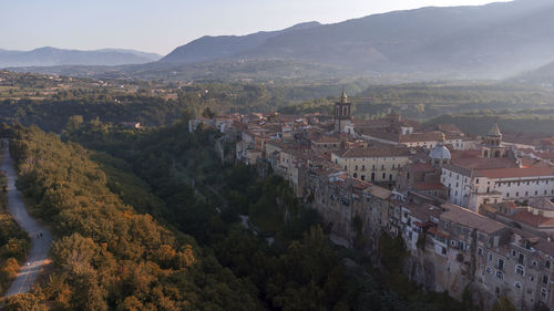High angle view of townscape