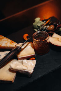 Close-up of food on table