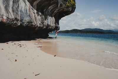 Scenic view of beach against sky