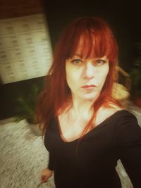 Portrait of beautiful woman at home