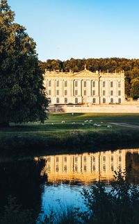 Reflection of building in lake