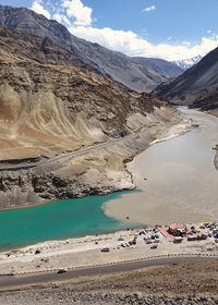 Confluence of 2 rivers, indus and zanskar