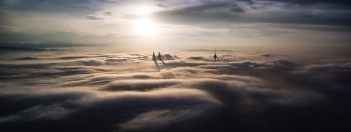 Scenic view of cloudscape against sky during sunset