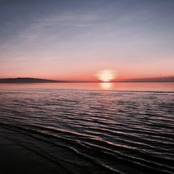 Scenic view of sea against sky at sunset