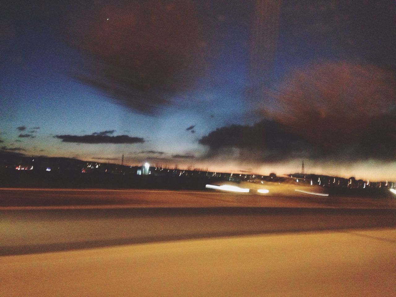 illuminated, sky, night, transportation, no people, cloud - sky, outdoors, road, nature, star - space