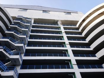 Low angle view of modern building against sky