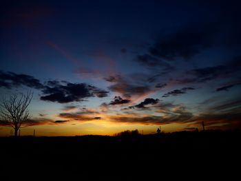 Silhouette of landscape at sunset