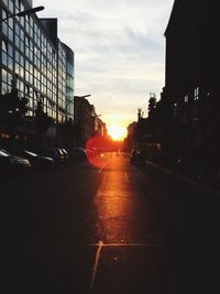 City street at sunset