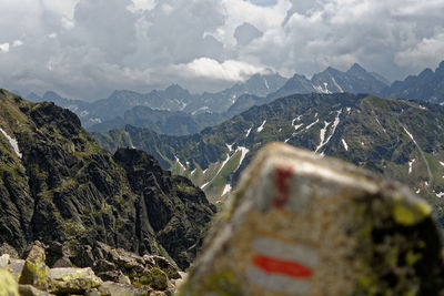 Close-up of mountains against sky