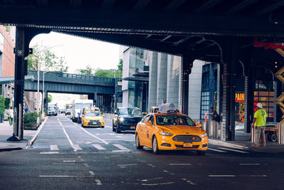 Traffic on road in city