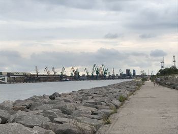 Scenic view of beach against sky