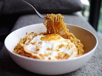 Close-up of food in bowl on table