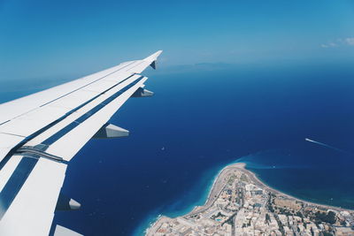 Aerial view of sea against sky