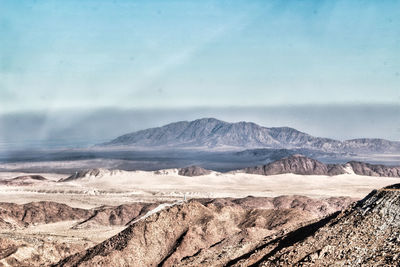 Scenic view of arid landscape against sky