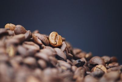 Close up of coffee beans on a table