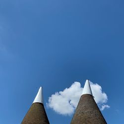 Low angle view of building against blue sky