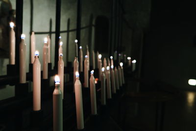 View of illuminated lights at night