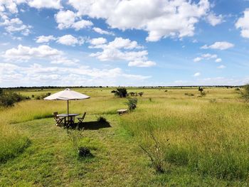 Scenic view of field against sky