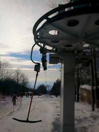 Ski lift in winter