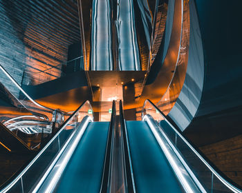 Low angle view of escalator in shopping mall