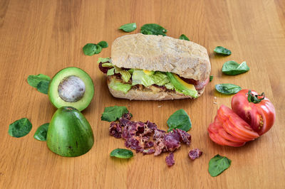 Close-up of food on table