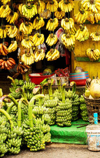 Various vegetables for sale at market stall