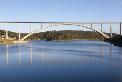 Bridge over river against clear sky